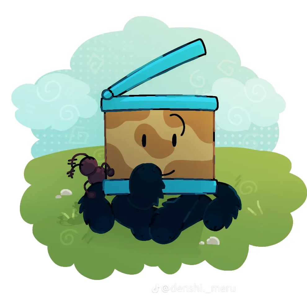 Someone on tiktok was doing drawing requests, i commented my oc, and they drew him! Artist credited in the image